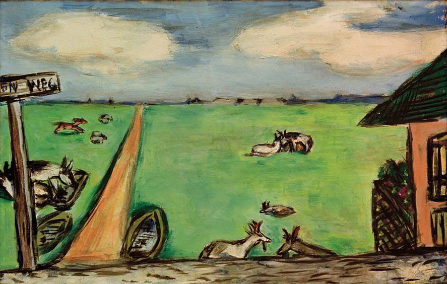 Green meadow with cows from Max Beckmann