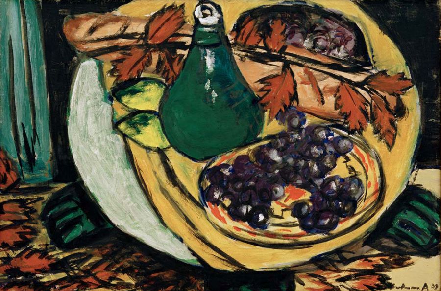 Kantine Metal linje guiden Autumn Still Life with grapes - Max Beckmann as art print or hand painted  oil.