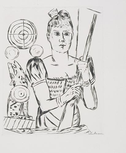 Shooting gallery. Sheet 4 of the series "Fair". 1921. from Max Beckmann