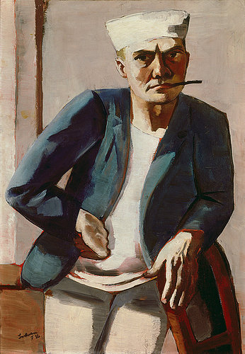 Self portrait with white cap. 1926 from Max Beckmann