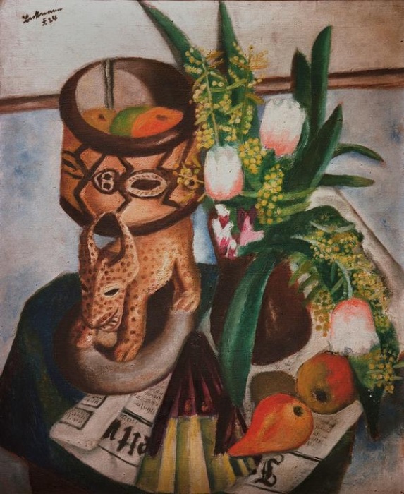 Still life with African sculpture from Max Beckmann