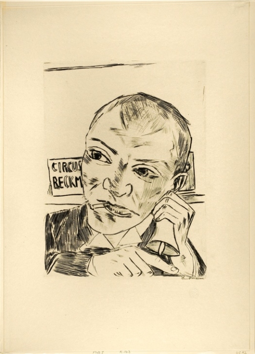 The Barker (Self-Portrait), plate one from Jahrmarkt from Max Beckmann