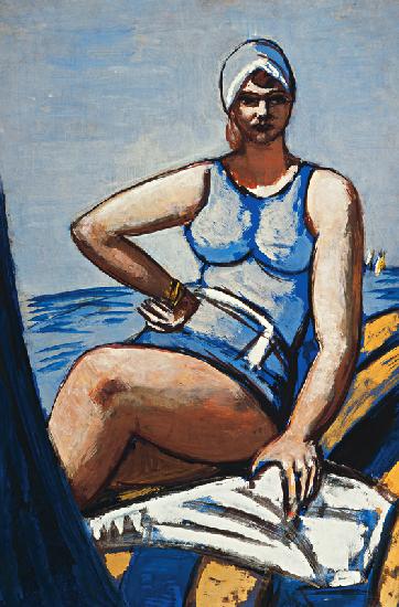 Quappi in blue in a boat (Quappi in Blau im Boot). 1926/1950