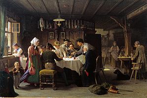 Dice player in a Black Forest pub. from Max Kaltenmoser