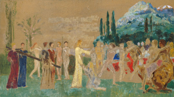 Christ in the Mount Olympus. Complete study to the main picture of the painting. from Max Klinger