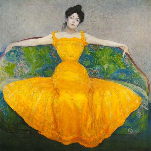 Lady in a yellow Dress