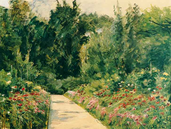 gardenbeds with way and flowers from Max Liebermann