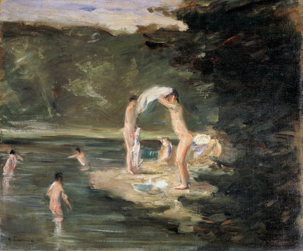 Boys taking a bath from Max Liebermann
