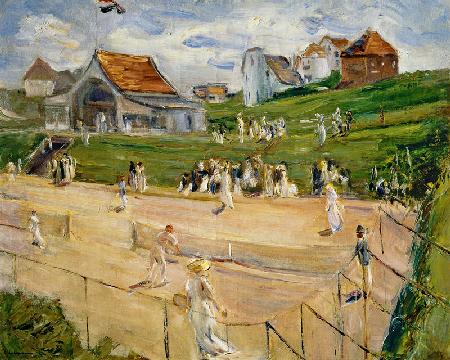 tennis court with players at Noordwijk