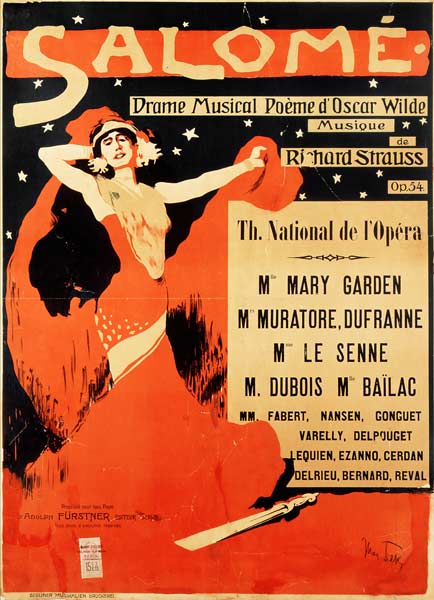 Poster advertising 'Salome', opera by Richard Strauss from Max Tilke