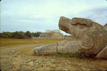 Temple of the Warriors and Serpent column (photo) from Mayan