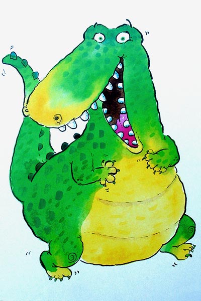Happy Crocodile (w/c & ink on paper)  from Maylee  Christie