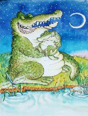 Crocodile Lullaby (mixed media) 