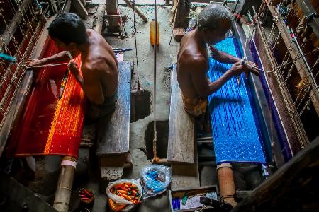 Weaving industry worker