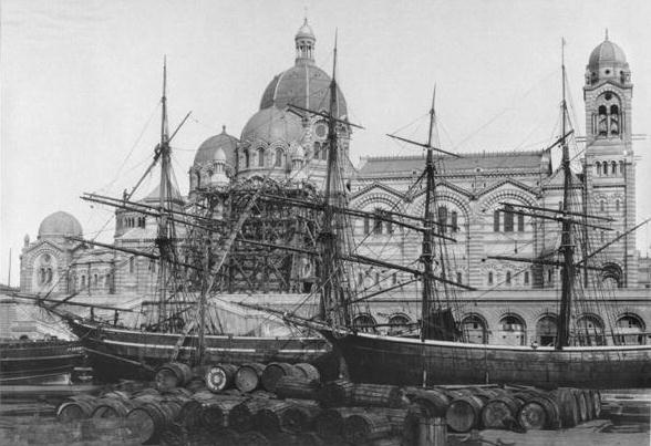 Cathedral Sainte-Marie-Majeure, known as ''Nouvelle Major'', in Marseilles, before 1893 (b/w photo)  from Mederic Mieusement