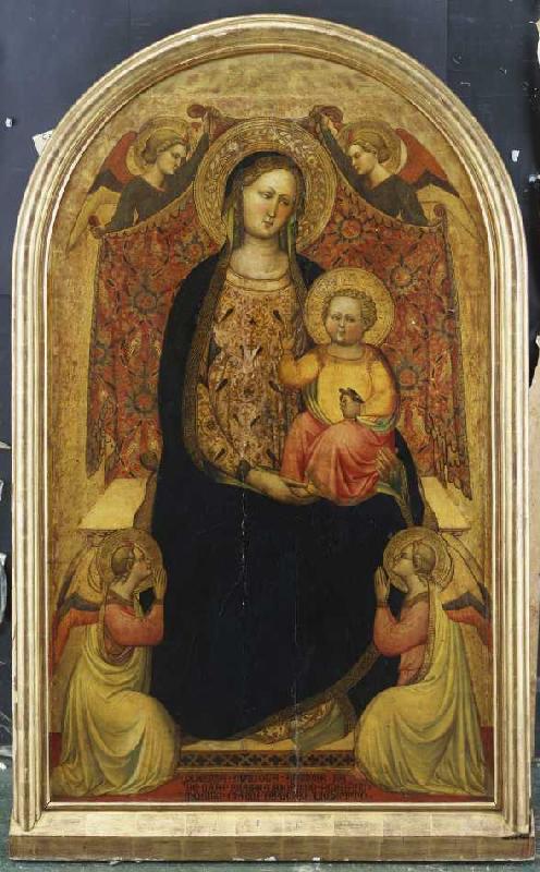 Madonna on the throne with four angels from Meister der hl.Verdiana