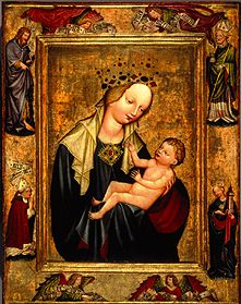 Mother of God with child votive picture out of the cathedral to Breslau from Meister der Madonna von Wyszobród