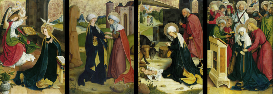 Pfullendorf Altarpiece: Annunciation, Visitation, Nativity, Death of the Virgin from Meister des Pfullendorfer Altars