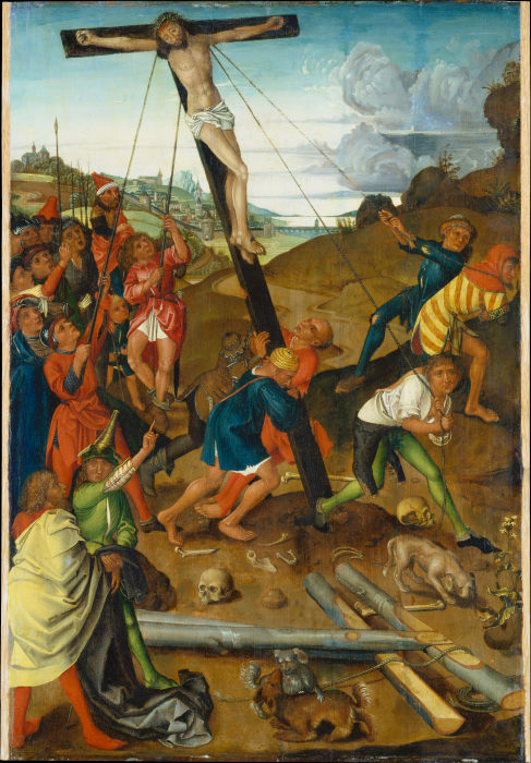 Raising of the Cross (Centre Panel of the Triptych) from Meister des Stötteritzer Altars