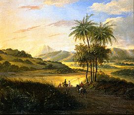 Countryside on Java with riders from Meister (Holländischer)