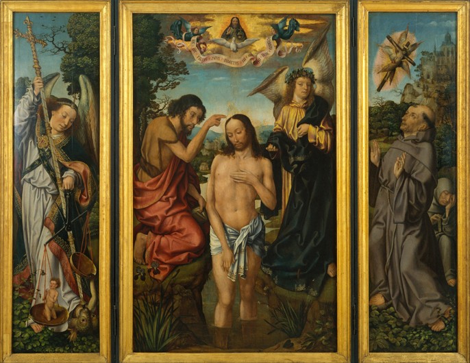 Triptych of the Baptism of Christ from Meister von Frankfurt