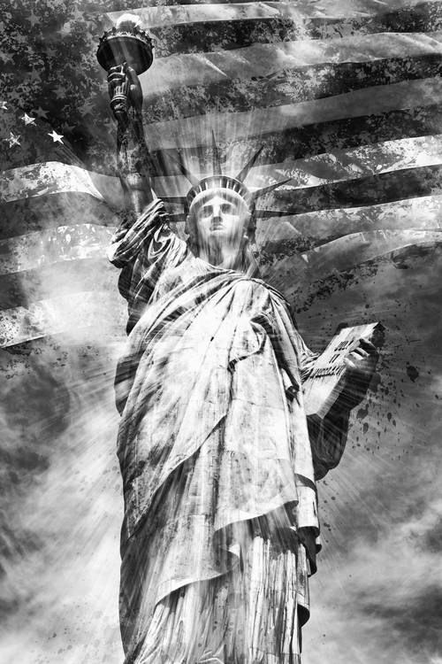 Monochrome Art NYC Statue of Liberty from Melanie Viola