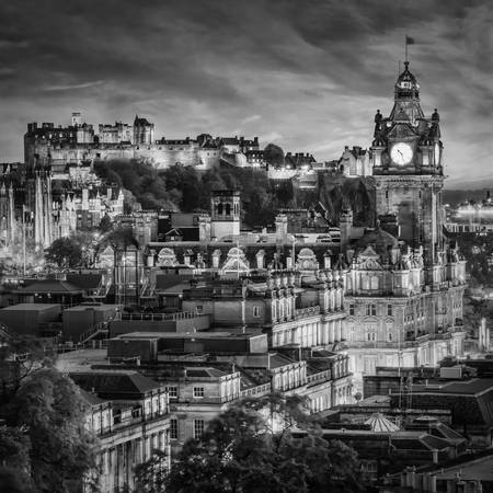 Evening impression from Edinburgh - monochrome