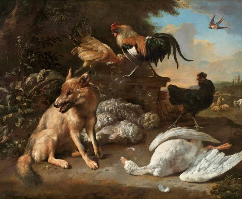 Still Life with Animals from Melchior de Hondecoeter