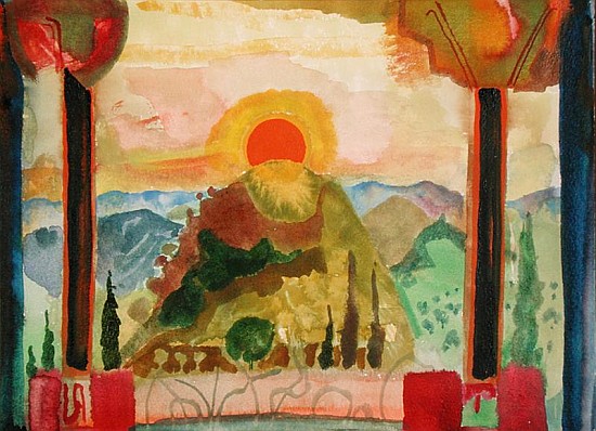 Sundown Over Abruzzi, c.1980-89 (w/c on paper)  from Michael  Chase
