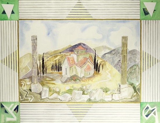 Temple in Hosios Lukas Country from the Greek Experience Series, 1989 (w/c)  from Michael  Chase