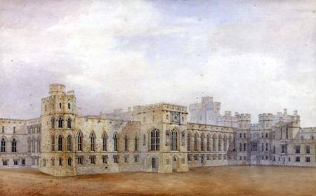 Windsor Castle and the North East View of the Upper Ward (pen & ink and w/c on paper) from Michael Gandy