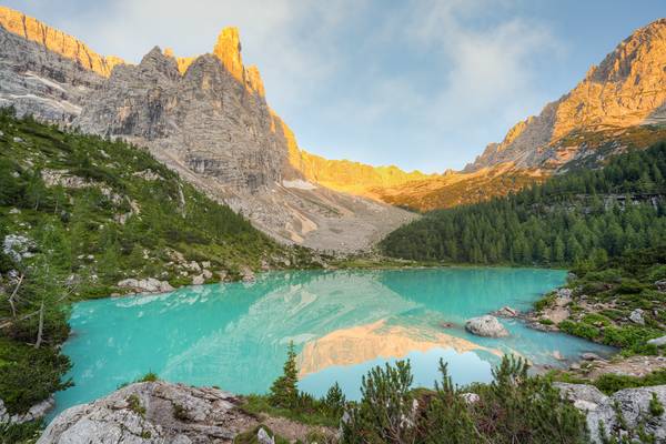 Morgens am Lago di Sorapis in den Dolomiten from Michael Valjak