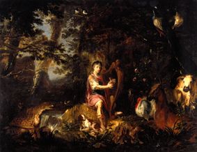 Orpheus plays in front of the animals from Michal Leopold Willmann