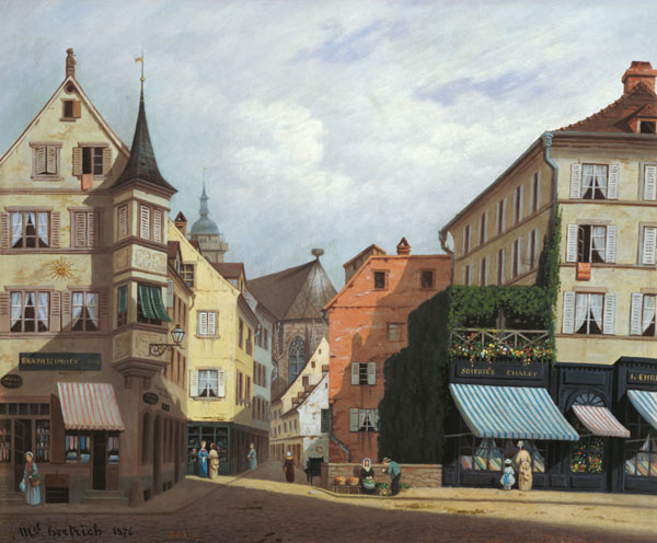 Maison Mathieu, Grand-Rue, Colmar, 1876 (oil on canvas) from Michel Hertrich