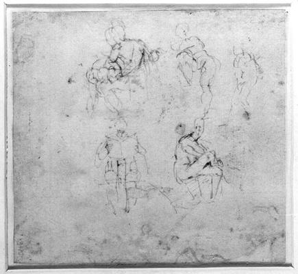 Figure Study, c.1511 (pen & ink on paper) from Michelangelo Buonarroti