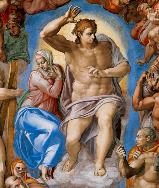 (the Last Judgement -- Christ and Maria part a Sistine chapel) from Michelangelo Buonarroti