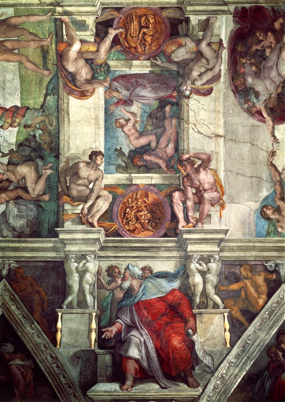 Ceiling fresco of the Sistine chapel in Rome: The creation of Eva from Michelangelo Buonarroti