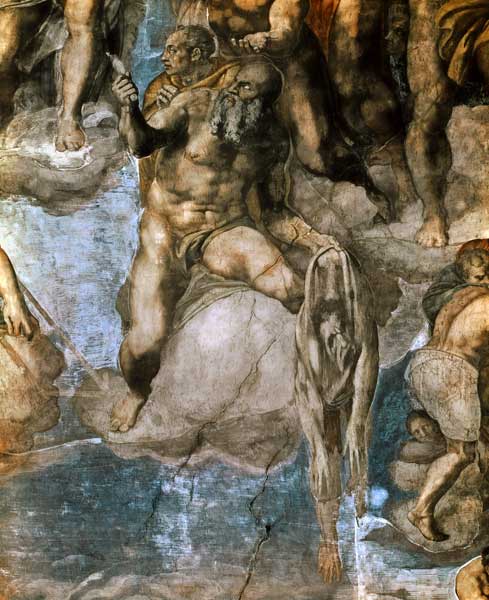 Sistine Chapel Ceiling: The Last Judgement, detail of St. Bartholomew holding his flayed skin from Michelangelo Buonarroti
