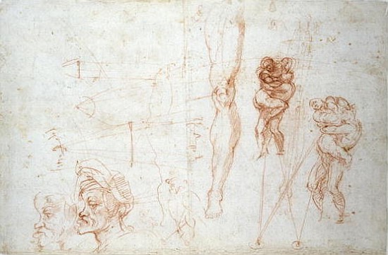 Hercules and Antaeus and other Studies, c.1525-28 from Michelangelo Buonarroti
