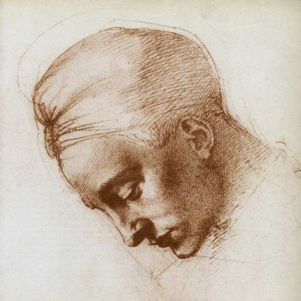 Study to the head of the Leda from Michelangelo Buonarroti
