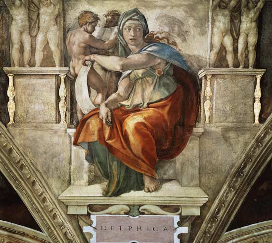 (Delphic Sibylle part a Sistine chapel) from Michelangelo Buonarroti