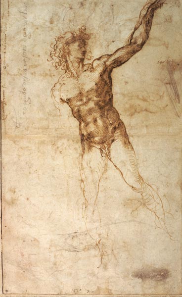 Sketch of a Nude Man (W. 4 recto) from Michelangelo Buonarroti