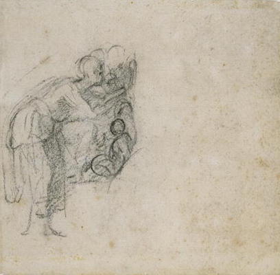 Study of a group of Figures, c.1511 (black chalk on paper) from Michelangelo Buonarroti