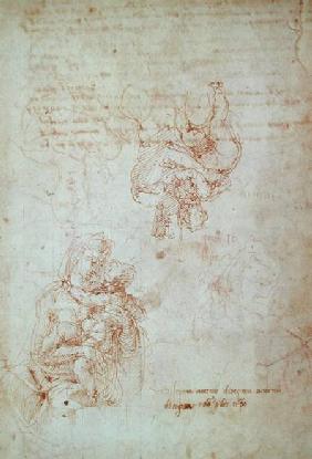 Studies of Madonna and Child (ink) Inv.1859/5014/818 Recto (W.31)