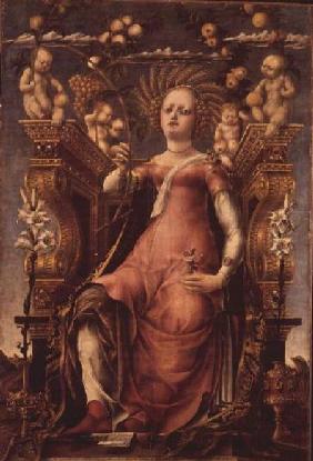 The Muse Thalia (Ceres Enthroned) (oil, tempera