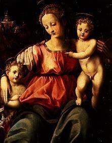 (Michele di Ridolfo del Ghirlandaio) Madonna with child and young Johannes