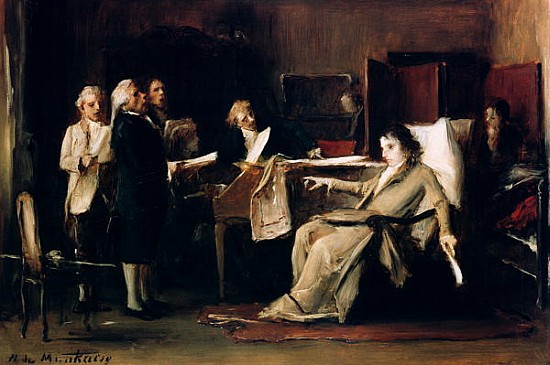 Mozart directing his Requiem on his deathbed from Mihály Munkácsy