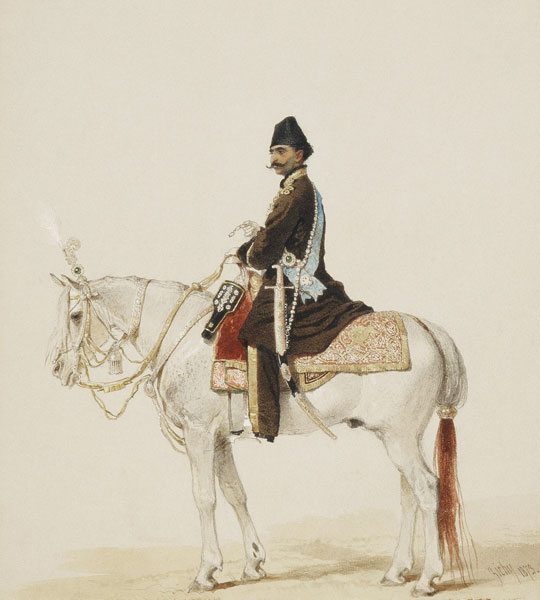 Equestrian Portrait of Naser al-Din Shah Qajar (1831-1896) from Mihaly von Zichy