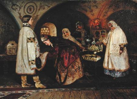 Tsar Alexei Mikhailovich (1629-76) Meeting His Bride, Maria Miloslavasky from Mikhail Vasilievich Nesterov