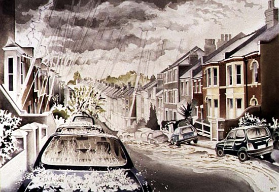 Sudden Downpour in NW5 District, 1998 (w/c on paper)  from Miles  Thistlethwaite